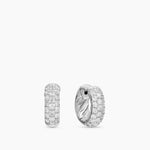 DY Mercer® Micro Hoop Earrings Sterling Silver with Diamonds, 13.5mm