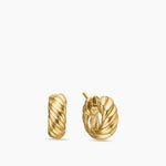 Sculpted Cable Hoop Earrings in 18K Yellow Gold, 14.4mm