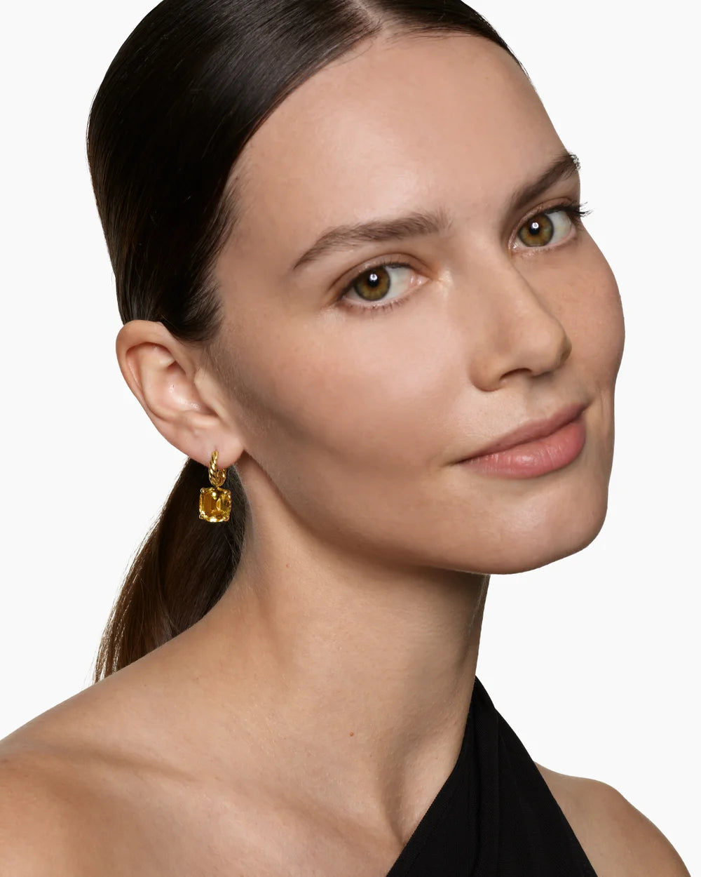 Marbella Drop Earrings in 18K Yellow Gold with Citrine, 25mm