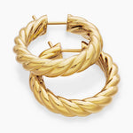 Sculpted Cable Hoop Earrings in 18K Yellow Gold, 25.4mm