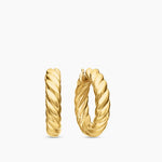 Sculpted Cable Hoop Earrings in 18K Yellow Gold, 25.4mm