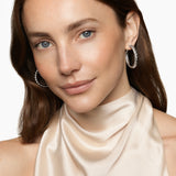 SCULPTED CABLE HOOP EARRINGS Sterling Silver, 38mm