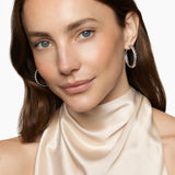 Sculpted Cable Hoop Earrings Sterling Silver, 38mm