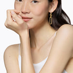 Lexington Double Link Drop Earrings 18K Yellow Gold, 53mm