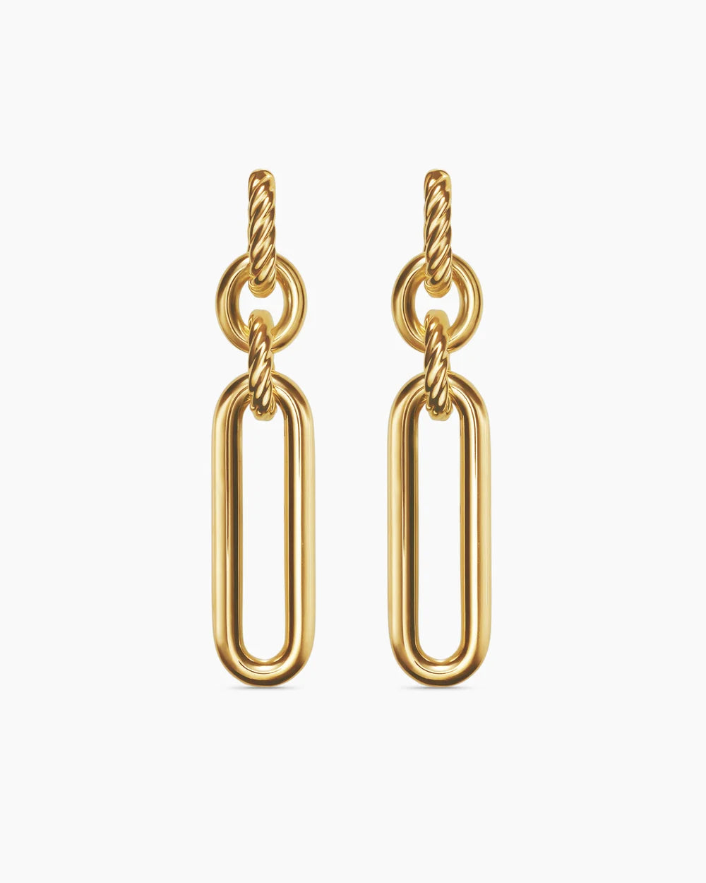Lexington Double Link Drop Earrings 18K Yellow Gold, 53mm