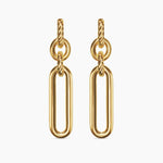Lexington Double Link Drop Earrings 18K Yellow Gold, 53mm
