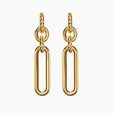 Lexington Double Link Drop Earrings 18K Yellow Gold, 53mm