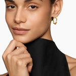 Zig Zag Stax Hoop Earrings in 18K Yellow Gold with Diamonds, 22.8mm
