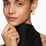 Zig Zag Stax Hoop Earrings in 18K Yellow Gold with Diamonds, 22.8mm