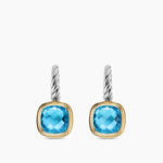 ALBION® DROP EARRINGS Sterling Silver with 18K Yellow Gold and Blue Topaz, 10mm