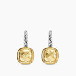 ALBION® DROP EARRINGS Sterling Silver with 18K Yellow Gold and Champagne Citrine, 10mm