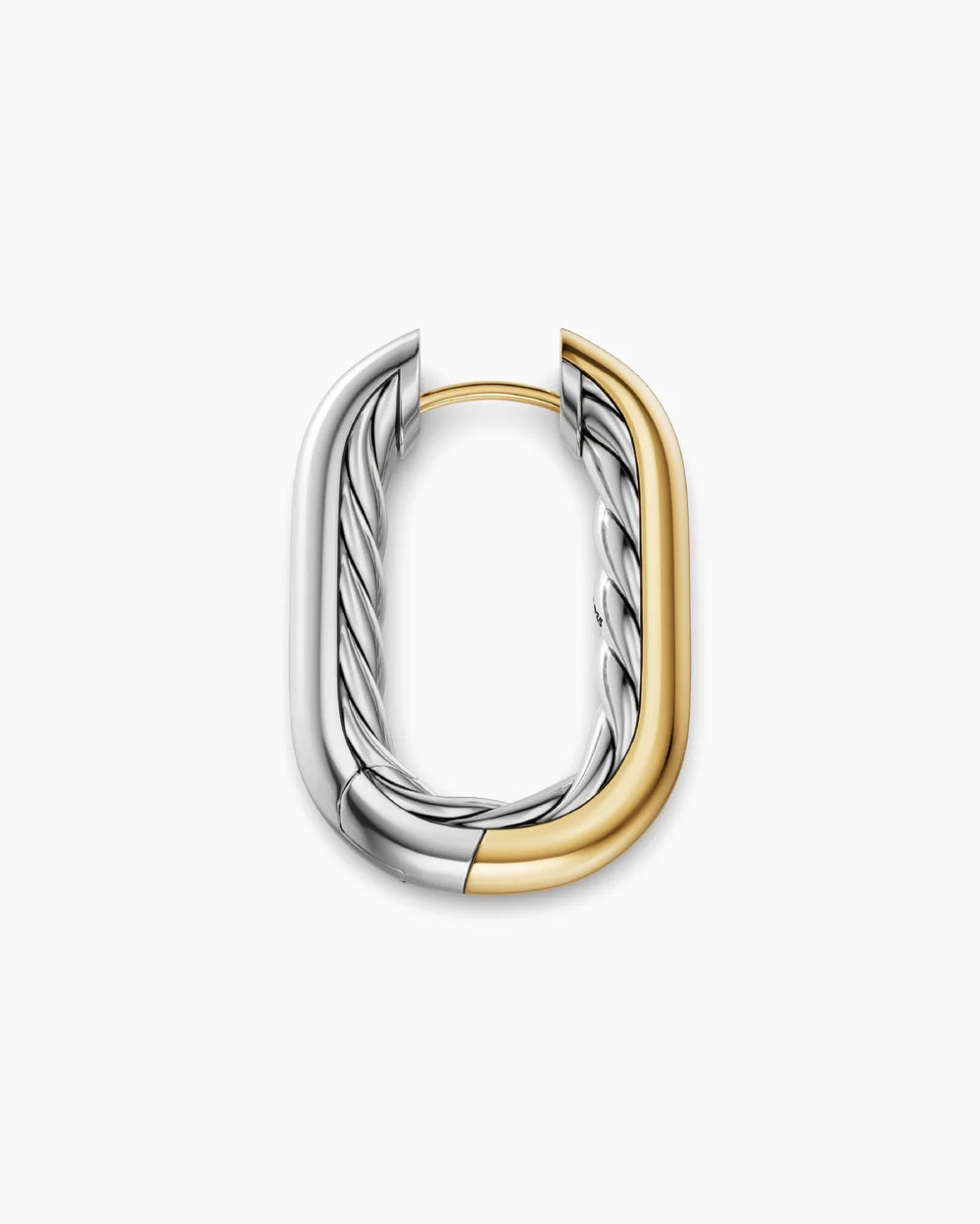 DY MADISON® SMOOTH HOOP EARRINGS Sterling Silver with 14K Yellow Gold, 24.3mm