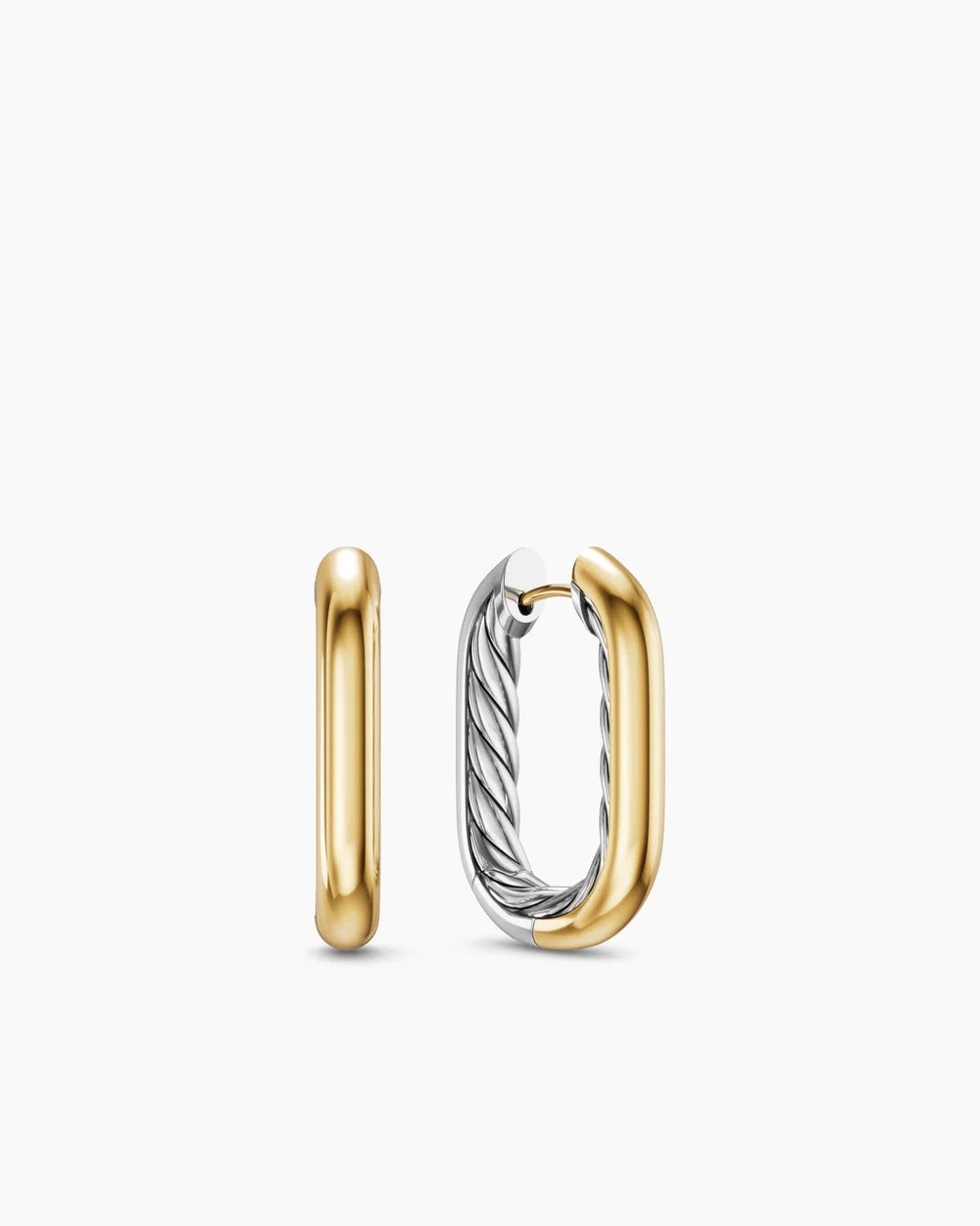 DY MADISON® SMOOTH HOOP EARRINGS Sterling Silver with 14K Yellow Gold, 24.3mm