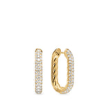 DY Madison® Smooth Hoop Earrings in 18K Yellow Gold with Diamonds, 24.3mm