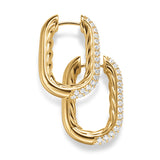 DY Madison® Smooth Hoop Earrings in 18K Yellow Gold with Diamonds, 24.3mm