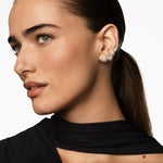 Starburst Full Pavé Climber Earrings 18K Yellow Gold with Diamonds, 26.9mm