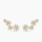 Starburst Full Pavé Climber Earrings 18K Yellow Gold with Diamonds, 26.9mm