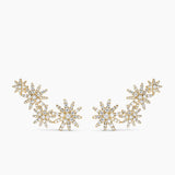 Starburst Full Pavé Climber Earrings 18K Yellow Gold with Diamonds, 26.9mm
