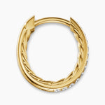 PETITE PAVÉ HOOP EARRINGS 18K Yellow Gold with Diamonds, 12.7mm