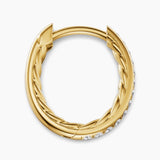PETITE PAVÉ HOOP EARRINGS 18K Yellow Gold with Diamonds, 12.7mm