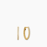 PETITE PAVÉ HOOP EARRINGS 18K Yellow Gold with Diamonds, 12.7mm
