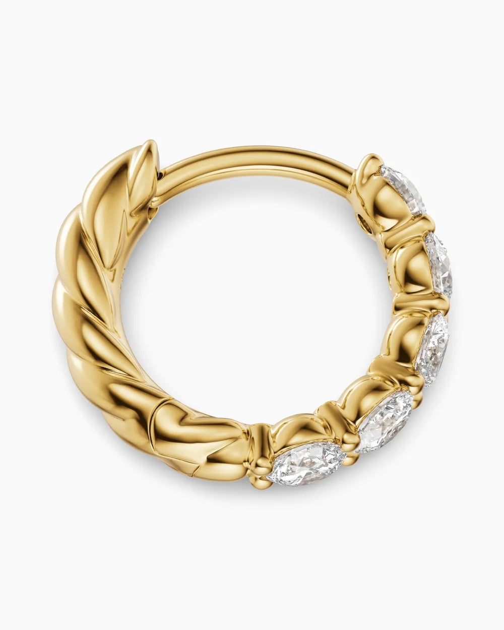 PETITE PAVÉ HOOP EARRINGS 18K Yellow Gold with Diamonds, 10.2mm