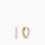 PETITE PAVÉ HOOP EARRINGS 18K Yellow Gold with Diamonds, 10.2mm