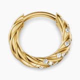 PETITE PAVÉ HOOP EARRINGS 18K Yellow Gold with Diamonds, 10mm
