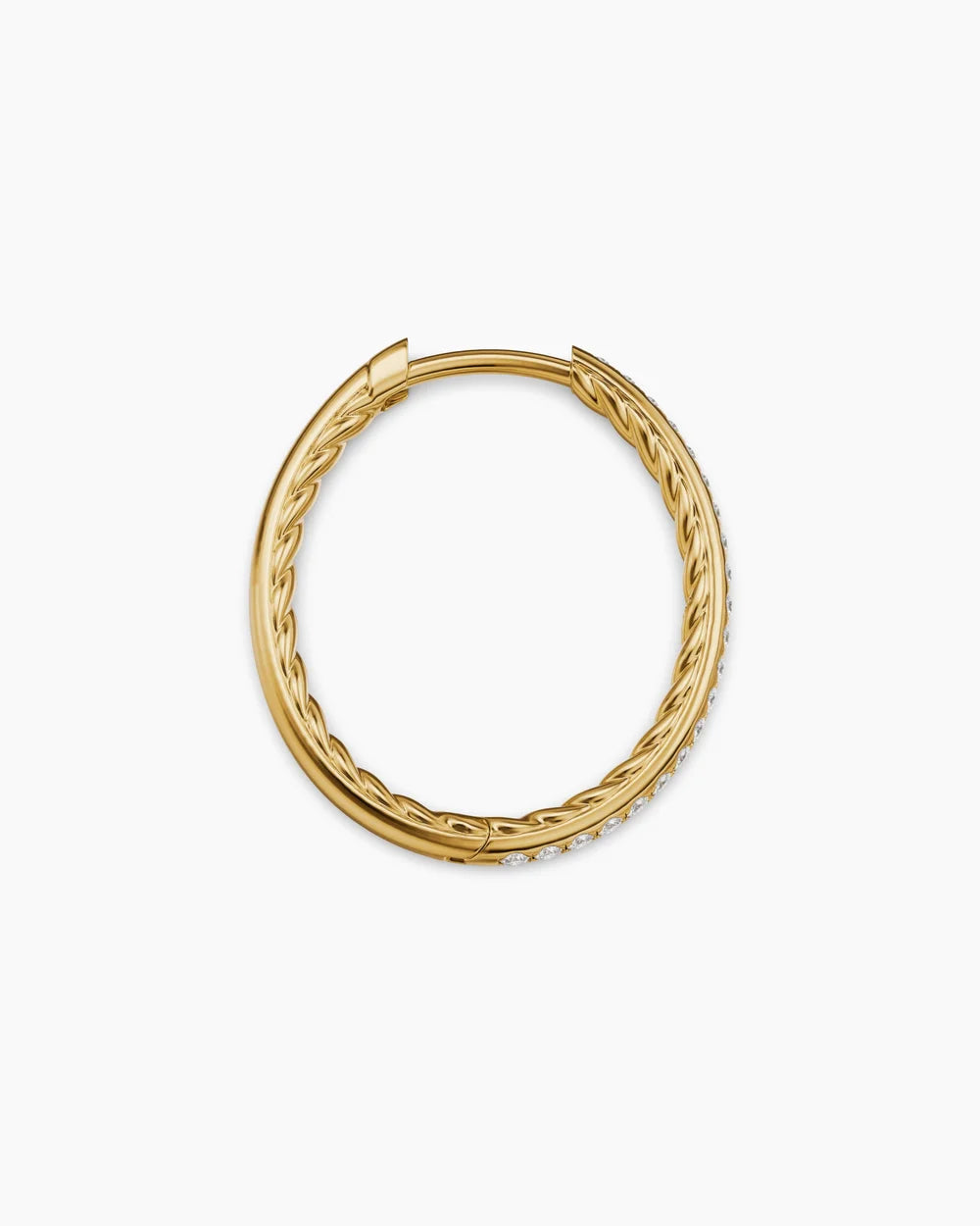 PETITE PAVÉ HOOP EARRINGS 18K Yellow Gold with Diamonds, 19.3mm