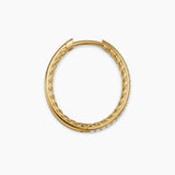PETITE PAVÉ HOOP EARRINGS 18K Yellow Gold with Diamonds, 19.3mm