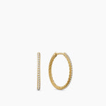 PETITE PAVÉ HOOP EARRINGS 18K Yellow Gold with Diamonds, 19.3mm