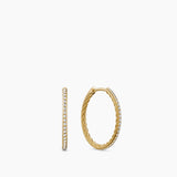 PETITE PAVÉ HOOP EARRINGS 18K Yellow Gold with Diamonds, 19.3mm