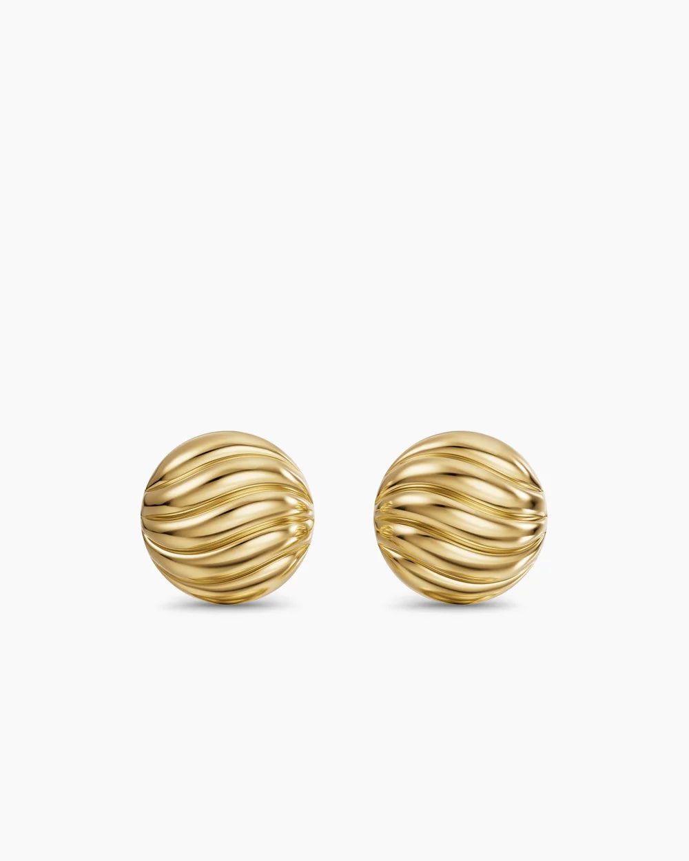 SCULPTED CABLE STUD EARRINGS 18K Yellow Gold, 9mm