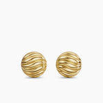 SCULPTED CABLE STUD EARRINGS 18K Yellow Gold, 9mm