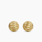 SCULPTED CABLE STUD EARRINGS 18K Yellow Gold, 9mm