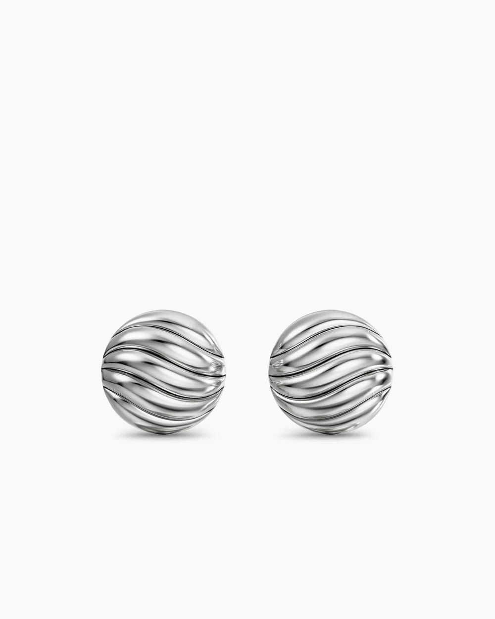 SCULPTED CABLE STUD EARRINGS Sterling Silver, 9mm