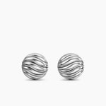 SCULPTED CABLE STUD EARRINGS Sterling Silver, 9mm