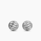 SCULPTED CABLE STUD EARRINGS Sterling Silver, 9mm