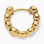 BEZEL SET HOOP EARRINGS 18K Yellow Gold with Diamonds, 13.4mm