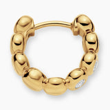 BEZEL SET HOOP EARRINGS 18K Yellow Gold with Diamonds, 13.4mm