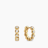 BEZEL SET HOOP EARRINGS 18K Yellow Gold with Diamonds, 13.4mm
