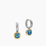 DY MERCER® COLOR DROP EARRINGS Sterling Silver with 14K Yellow Gold and Hampton Blue Topaz, 6mm