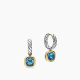DY MERCER® COLOR DROP EARRINGS Sterling Silver with 14K Yellow Gold and Hampton Blue Topaz, 6mm