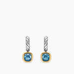 DY MERCER® COLOR DROP EARRINGS Sterling Silver with 14K Yellow Gold and Hampton Blue Topaz, 6mm