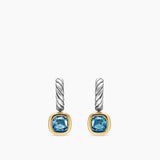 DY MERCER® COLOR DROP EARRINGS Sterling Silver with 14K Yellow Gold and Hampton Blue Topaz, 6mm