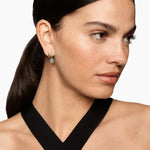 DY MERCER® COLOR TWO ROW DROP EARRINGS Sterling Silver with 18K Yellow Gold and Sky Blue Topaz, 19.5mm