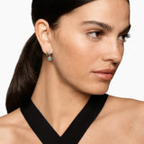 DY MERCER® COLOR TWO ROW DROP EARRINGS Sterling Silver with 18K Yellow Gold and Sky Blue Topaz, 19.5mm