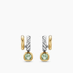 DY MERCER® COLOR TWO ROW DROP EARRINGS Sterling Silver with 18K Yellow Gold and Prasiolite, 19.5mm