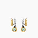 DY MERCER® COLOR TWO ROW DROP EARRINGS Sterling Silver with 18K Yellow Gold and Prasiolite, 19.5mm