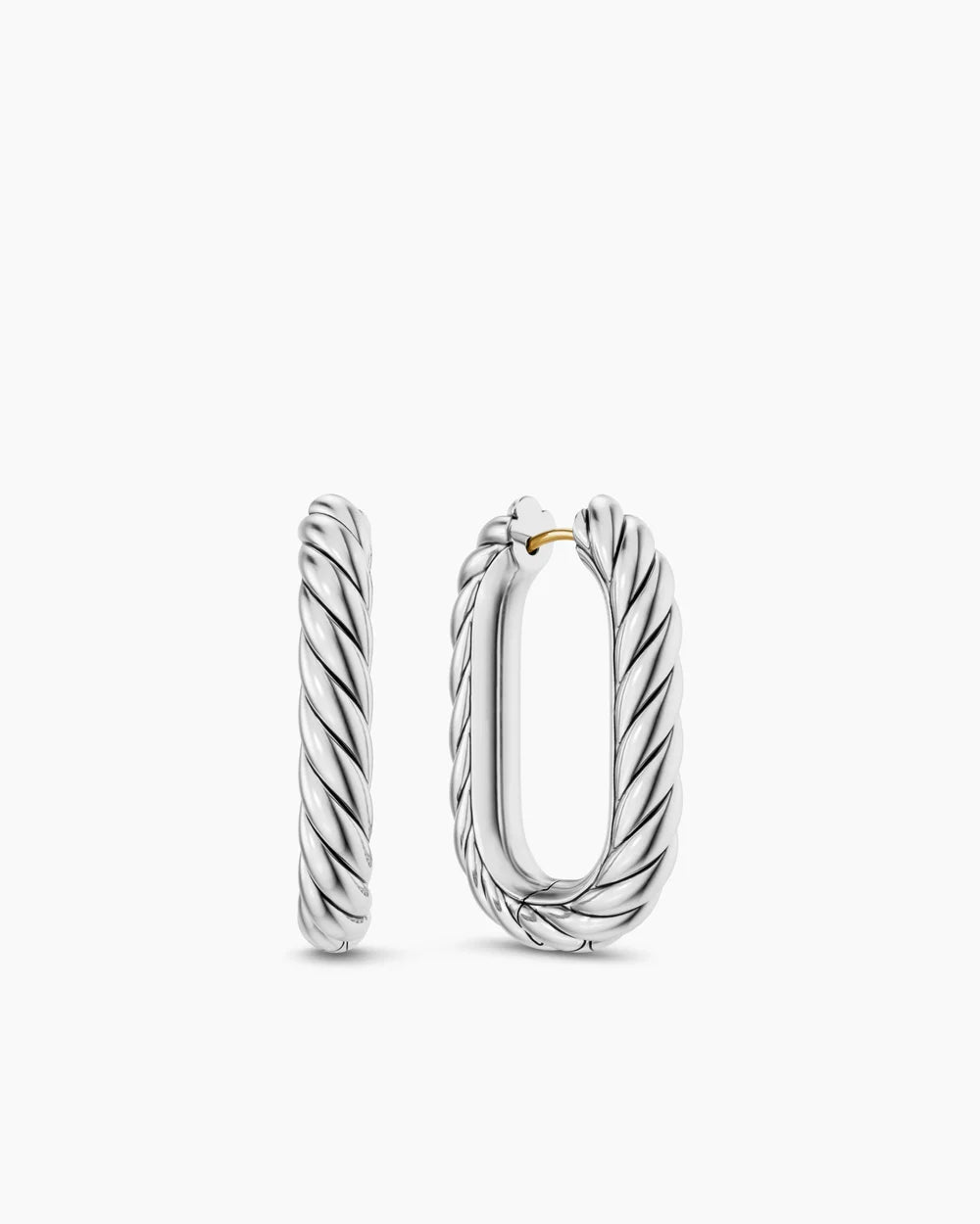 DY MADISON® CABLE HOOP EARRINGS Sterling Silver, 29.3mm